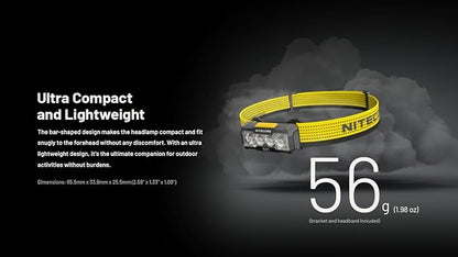 Nitecore NU27 600 Lumens Running Camping Headlamp, USB-C Rechargeable with Warm, Neutral and Cool White Lights, Red Light, Including NitecoreS Sticker (White)