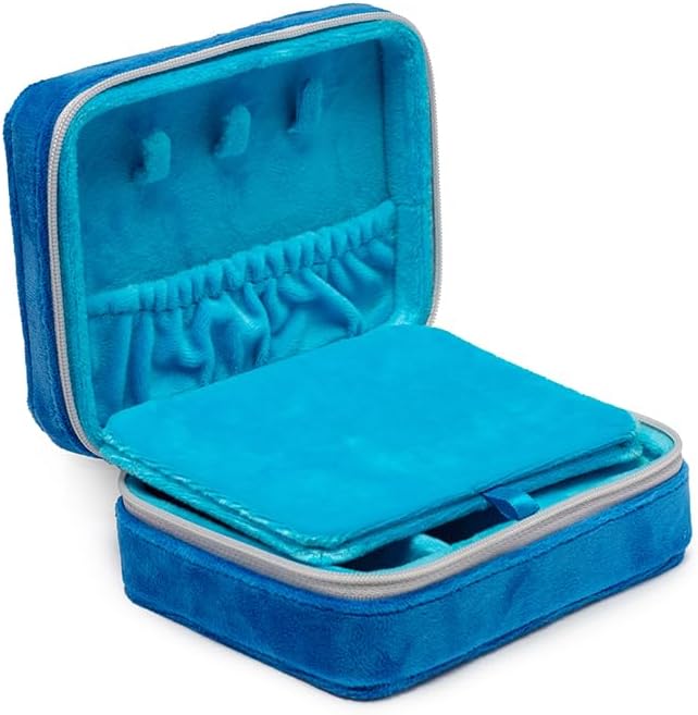 Living Royal Jewelry Travel Case – Portable Box with Mirror and Zipper for Rings, Necklaces, Earrings, Bracelets (Sardine)
