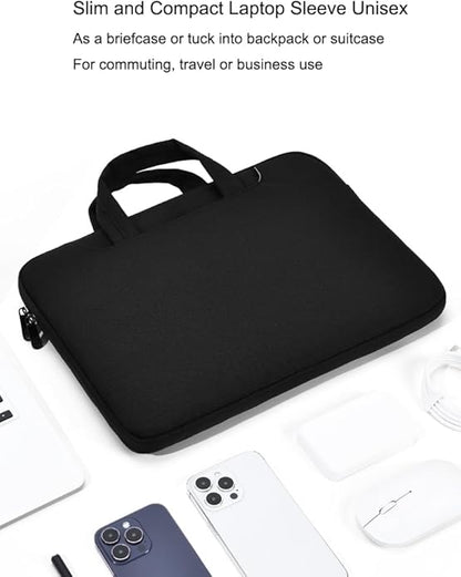 Slim Business Laptop Sleeve, Lightweight Protective Case with Handle & Pockets for 14/15.6" Laptops