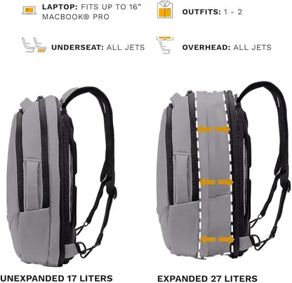 Knack Small Series 2 Laptop Backpack Fits up to 16 Inch Laptops - Knack Bags Carry-On Backpack, TSA Approved, Expandable Travel Backpacks With 2 Day Outfit Capacity, Alloy Gray