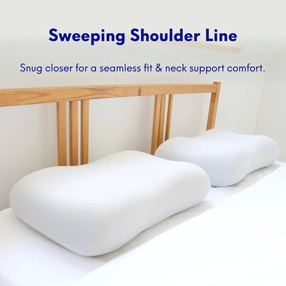 C CUSHION LAB Deep Sleep Pillow, Patented Ergonomic Contour Design for Side & Back Sleepers, Orthopedic Cervical Shape Gently Cradles Head & Provides Neck Support & Shoulder Pain Relief - Calm Grey