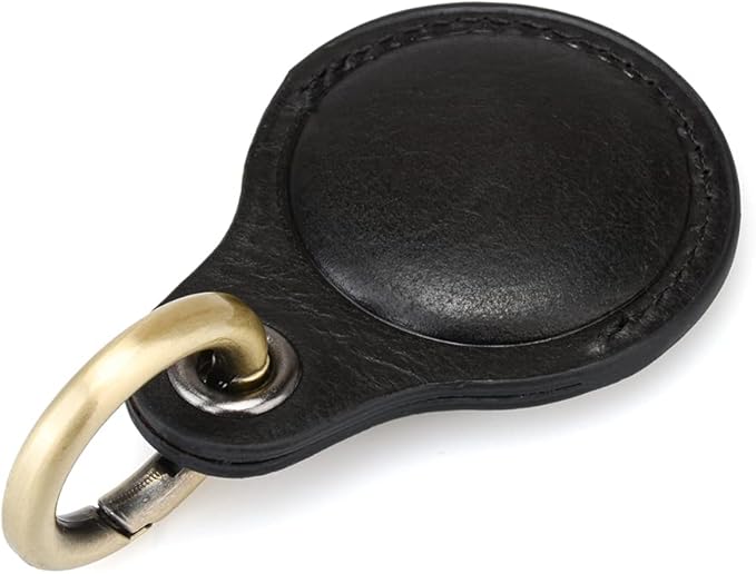 Tusks Land Genuine Leather for AirTag Holder, Compatible with Apple AirTag, Anti-Loss Tracker Case for Dogs, Cats, Pets, Keys, Bags, Luggage, Durable & Stylish Accessory