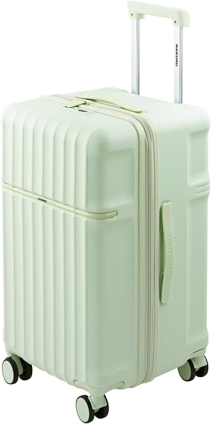 20 Inch Hardside Carry-On Luggage with Spinner Wheels, TSA Lock, Double Zippers, Thick PC Shell, Lightweight Travel Suitcase for Business, Weekend, and International Trips(Green)