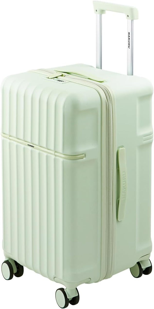 20 Inch Hardside Carry-On Luggage with Spinner Wheels, TSA Lock, Double Zippers, Thick PC Shell, Lightweight Travel Suitcase for Business, Weekend, and International Trips(Green)