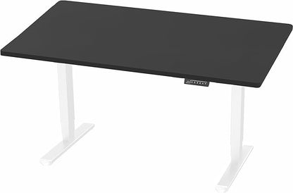 VIVO Electric 55 x 28 in Dual Motor Sit Stand Desk, Memory Height Adjustment, 2B Series, Black Top White Frame, DESK-KIT-2W55B