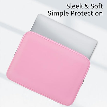 RAINYEAR 15.6 Inch Laptop Sleeve Case Soft Fluffy Lining Zipper Padded Cover Carrying Bag with Accessories Pouch, Compatible with 15.6" Notebook Computer Chromebook (Pink, Upgraded Version)