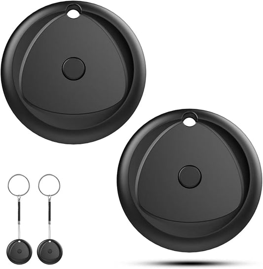 Tracker Tags-2 Pack Work with Apple Find My (iOS Only), [Apple MFi Certified] Key Finder and Item Locator, New Bluetooth 5.3 Tracker, Replaceable Battery Smart Tag for Keys, Wallet, Luggage etc