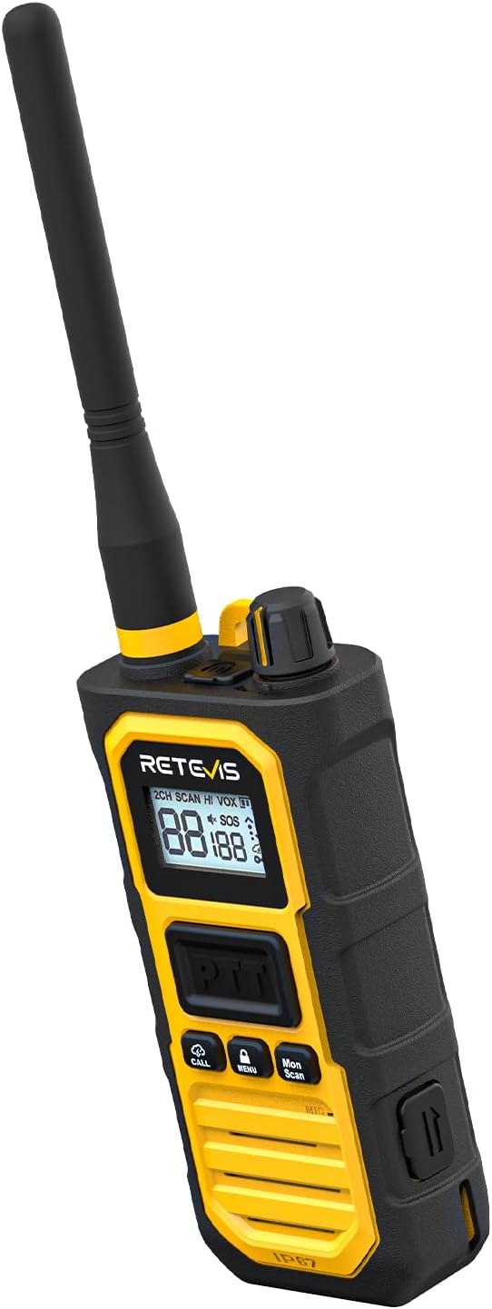 Retevis RB48 Pro Walkie Talkies Long Range, High Power, Heavy Duty Rechargeable Two Way Radios, 2800mAh, IP67, Upgrade Noise Reduction, Group Call for Construction (6 Pack with Gang Charger)