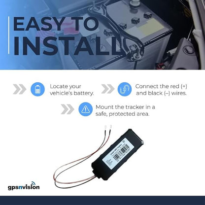 Wired GPS Tracker for Vehicles – No Monthly Fee, NO Subscription – Real-Time 4G Tracking, SIM Included, Trip History, GeoFence, Driving Alerts, Hardwired Hidden Tracking Device for Fleets
