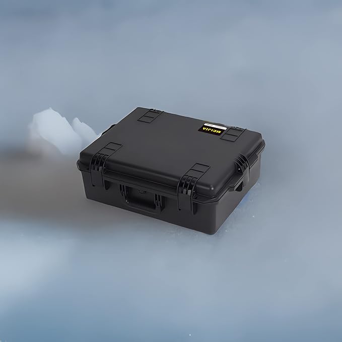 MEIJIA Premium Portable All Weather Heavy Duty Waterproof Hard Compact Camera Case with Customizable Fit Foam, Lightweight Design,24.6"X19.7"X8.6",Black