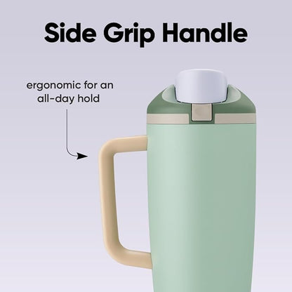 Owala FreeSip Tumbler - Stainless Steel - 40-oz. - Green (Eucalyptus)