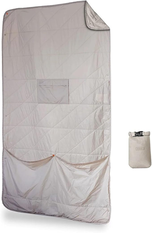 Gravel Layover Travel Blanket – Ultra-Light Compact Blanket for Camping and Outdoor Adventures - Down Alternative Portable Travel Blanket for Layovers & Road Trips (Gray)