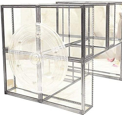 Hersoo 360 Degree Rotation Cosmetic Organizer -Premium Makeup Storage with Spin Base,Antique Countertop Cosmetic Storage,Large Capacity,Beauty Display for Countertop,Vanity or Bathroom (silver)