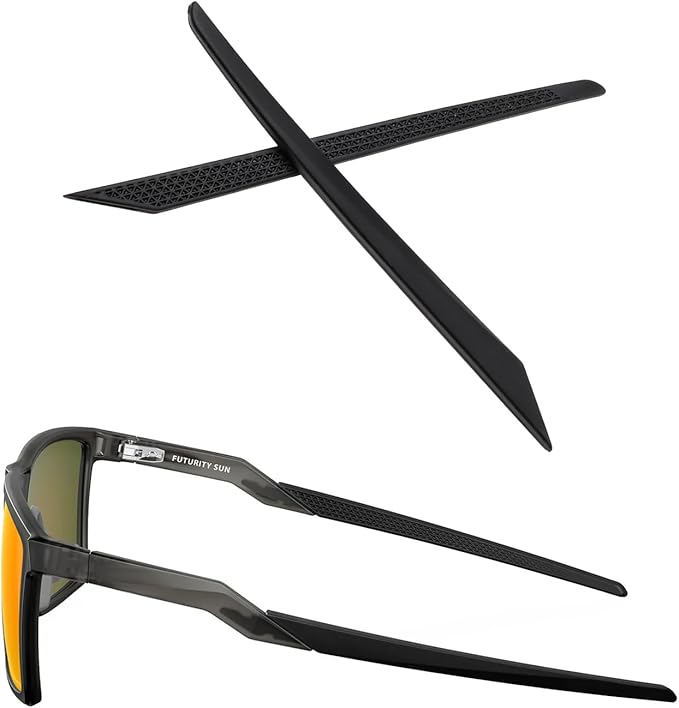 Replacement Earsocks Temple Sleeve for Oakley Futurity Sun OO9482 Sunglasses Frame, Black Rubber Ear Sleeves
