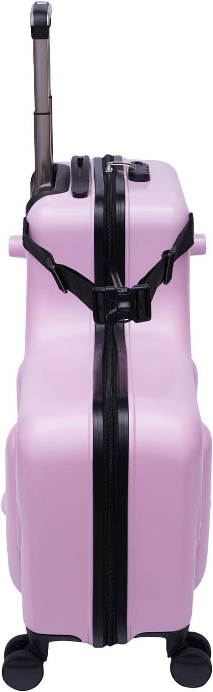 DNYSYSJ 24 Inch Children's Ride-On Suitcase, Trolley with Universal Wheel, Waterproof Unisex Boys Girls Travel Case with Lock, Rideable Luggage, ABS+PC, Aged 6-12 Years Old