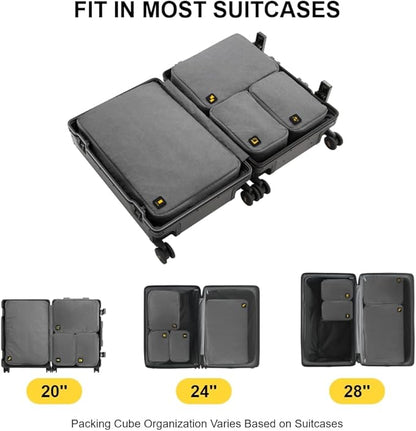 LEVEL8 4 Set Packing Cubes Travel Luggage Packing Organizers - Grey
