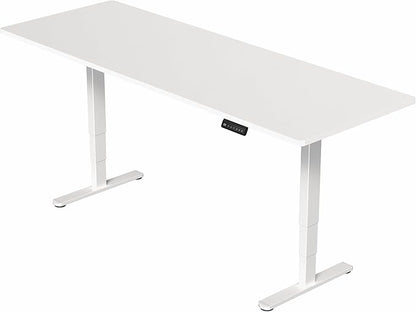 VIVO Electric 83 x 30 in Dual Motor Sit Stand Desk, Memory Height Adjustment, 2B Series, White Top White Frame, DESK-KIT-2W8W