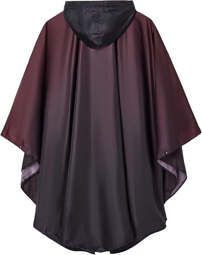 SaphiRose Unisex Rain Poncho Waterproof Raincoat Hooded for Adults Women with Pockets