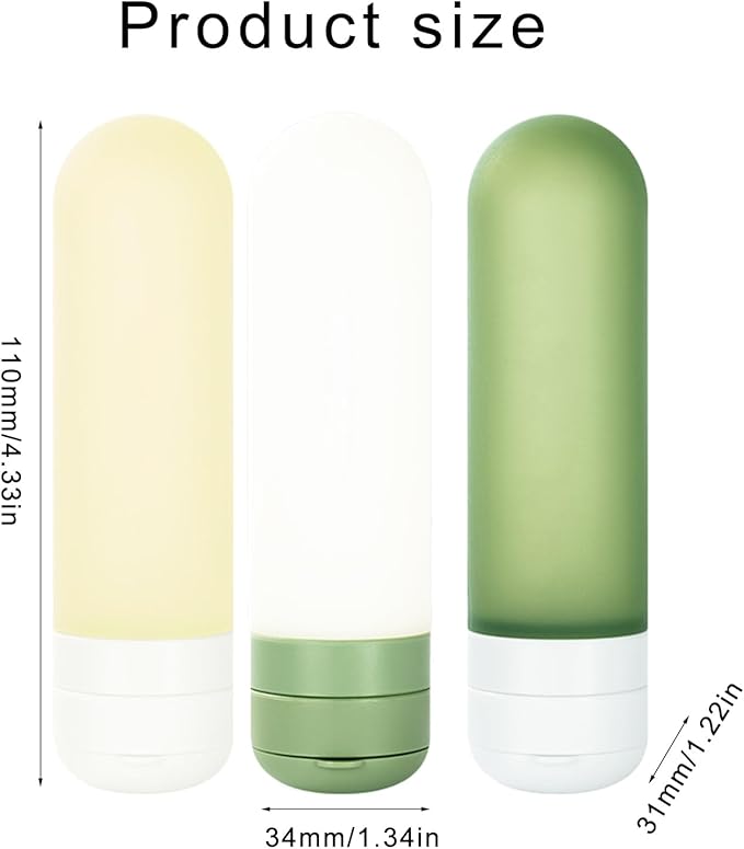3 Pcs Silicone Travel Bottles Multifunctional Cosmetic Bottles Travel Container For Shampoo Lotion Conditioner Cream