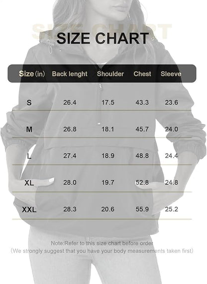 Avoogue Womens Rain Jacket with Hood,Pullover,Packable,Lightweight,Windbreaker,Waterproof,Breathable.