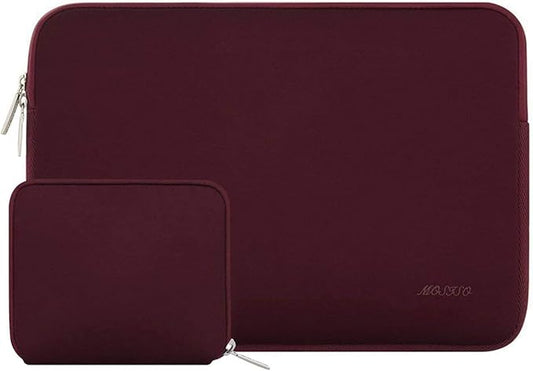 MOSISO Laptop Case 13.3 inch, 13-13.3 inch Laptop Sleeve Bag Compatible with MacBook Air/Pro 13/Pro 14 M5 M4 M3 M2 M1, HP Dell ASUS Lenovo, Neoprene Computer Sleeve Bag with Small Case, Wine Red