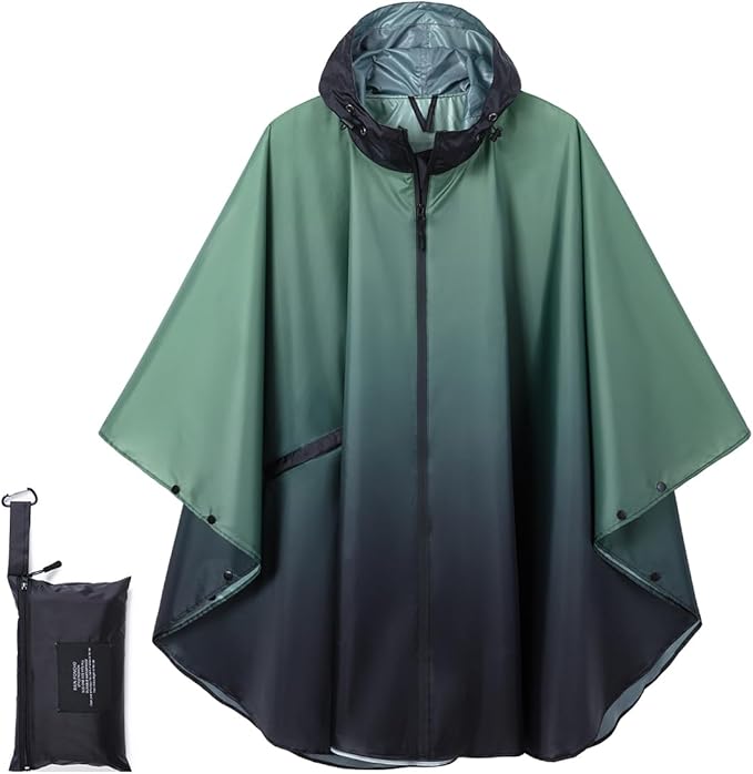 Fashion Hooded Rain Poncho Waterproof Raincoat Jacket with pocket for Women/Men/Adult