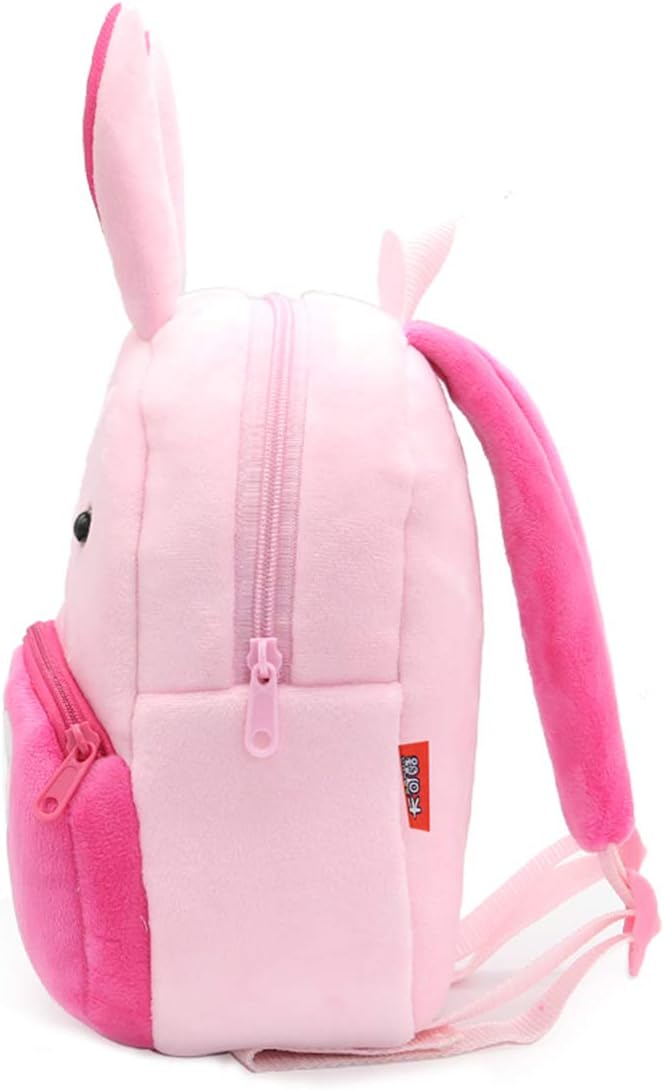 Cute Toddler Backpack,Cartoon Cute Animal Plush Backpack Toddler Mini School Bag for Kids Age 2-4 Years Old(Rabbit)