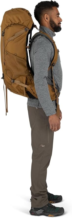 Osprey Rook 50L Men's Backpacking Backpack, Histosol Brown/Rhino Grey
