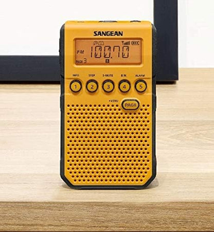 Sangean DT-800YL NOAA Weather Alert Pocket Radio, AM/FM, Yellow