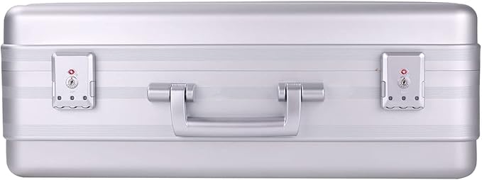 Briefcase, Aluminum Case with TSA Lock and Foam for 18 Inch Laptop, Camera, Cash (21.7X15.7X7.9 Inch, Silver)