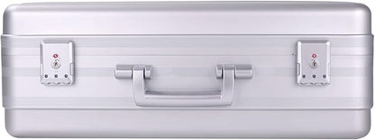 Briefcase, Aluminum Case with TSA Lock and Foam for 18 Inch Laptop, Camera, Cash (21.7X15.7X7.9 Inch, Silver)