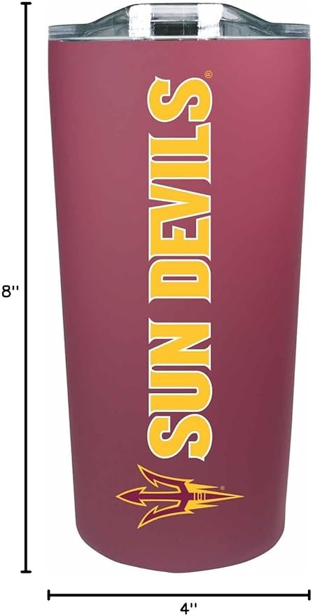 Campus Colors NCAA Stainless Steel Tumbler perfect for Gameday - 18 oz - Double Walled - Keeps Drinks Perfectly Insulated (Arizona State Sun Devils - Maroon)