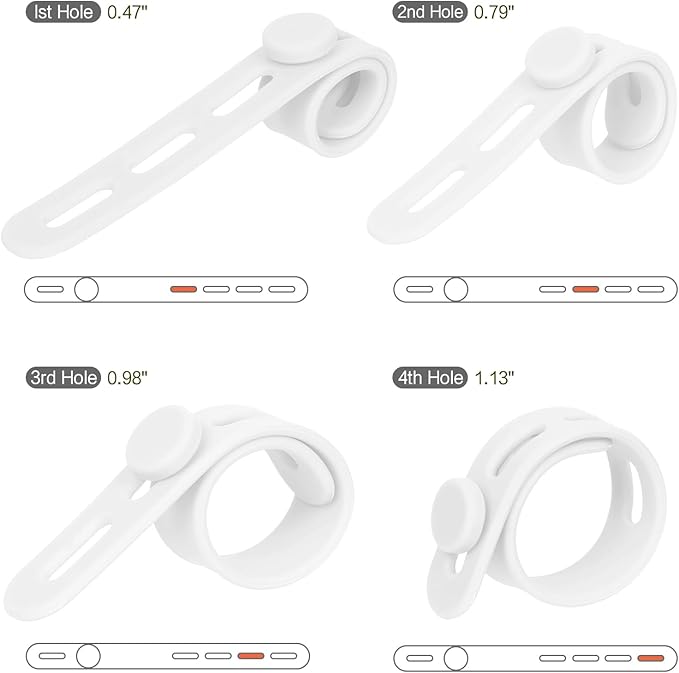 Donruby 24Pcs Silicone Cable Ties - Reusable & Washable with Locking Buckle Design, Adjustable Fastening Cable Straps, Multi-Purpose High Elasticity Cord Organizer (White)