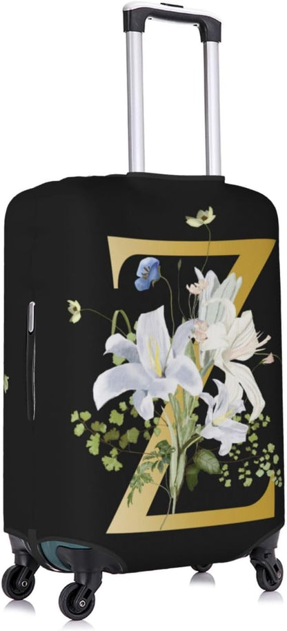 Decorative Z Suitcase Protectors Elastic Washable Luggage Covers With Concealed Zippers For 18-32 Inch Luggage (Size L: Fits 25-28 Inch)