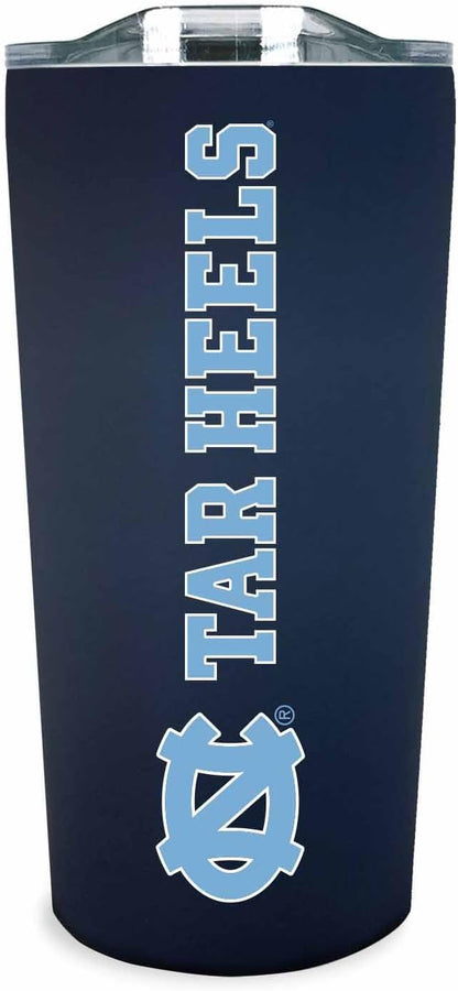 Campus Colors College Stainless Steel, Double Walled, Vacuum Insulated, Reusable Collegiate Tumbler with Slider-Top Lid for Travel, Sports, and Coffee,18 oz (North Carolina Tar Heels - Navy)