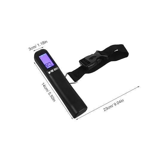 BESPORTBLE Digital Luggage Weighing Device for Suitcase with Strong Strap, Handheld Travel Essential Baggage Weight Indicator Up to 50Kg/110Lb with Backlit LCD Display for Airport and Home