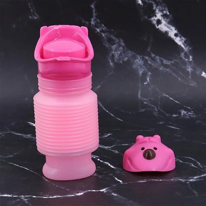 Pee Bottles for Kids Boys Men Women, Adjustable Emergency Urinal 600ml, Portable Leakproof Pocket Toilet for Car, Travel Urinals, Collapsible Urinals Mini Mobile Toilet Potty,1 PCS(Pink)