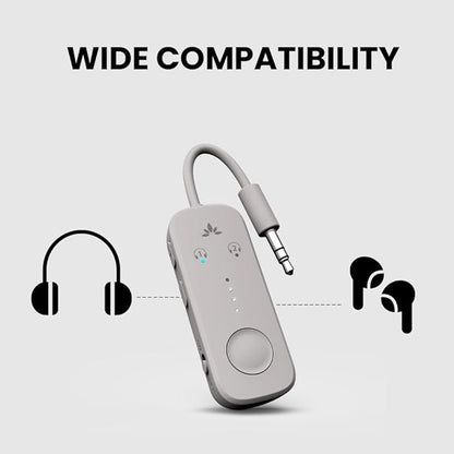 Avantree Relay - Premium Airplane Bluetooth Adapter with Advanced Qualcomm Chipset, 2 Headphones Support, 25hrs Play Time, aptX Adaptive & HD Audio Transmitter for Airpods, Bose & Travel Flight