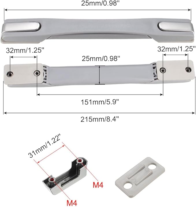 uxcell Luggage Handle, 220mm Long Strap Grip Replacement for Suitcase Case Gray