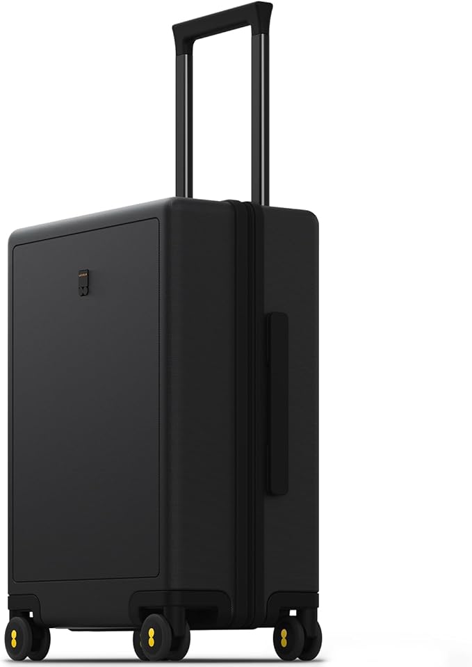 LEVEL8 Carry on Luggage Airline Approved, Small Carry-on Suitcases with Wheels, Lightweight Hardside Luminous Textured with Spinner Wheel, Tsa Lock, 18 Inch, Black