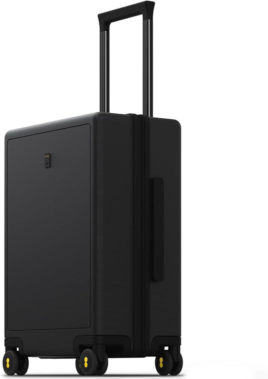 LEVEL8 Carry on Luggage Airline Approved, Small Carry-on Suitcases with Wheels, Lightweight Hardside Luminous Textured with Spinner Wheel, Tsa Lock, 18 Inch, Black