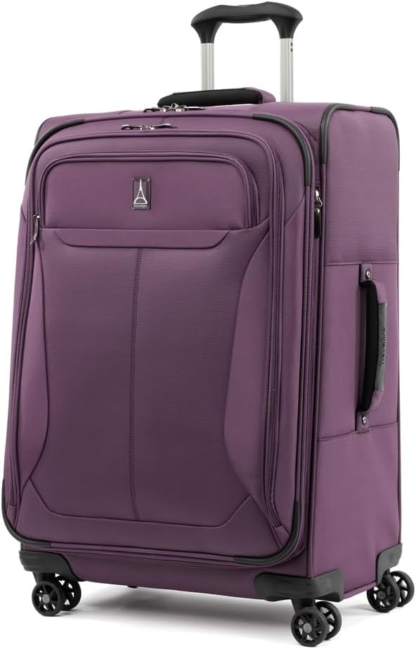 Travelpro Tourlite Softside 3-Piece Set, Expandable Luggage, 4 Spinner Wheels, Lightweight Suitcase, 21" Carry-On, 25" Checked Medium, 29 Check Large, Deep Purple