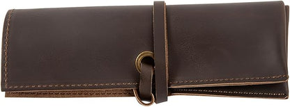 Leather Watch Roll Organizer with 4 Slots,Heavy Duty Waterpoof Watch Storage Box Pouch&Band Storage,Jewelry Roll,Easy Carry On Watchlover Storage,Handmade Ideal for Travel&Home Use,Watch Travel Case