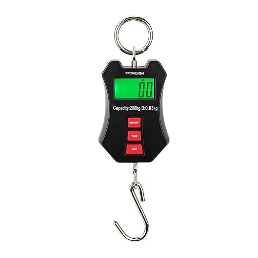 440lb/200kg Digital Crane Scale - Compact LCD Handheld Hanging Scale for Garage, Farm, Hunting, Fishing & More(200kg/Black)
