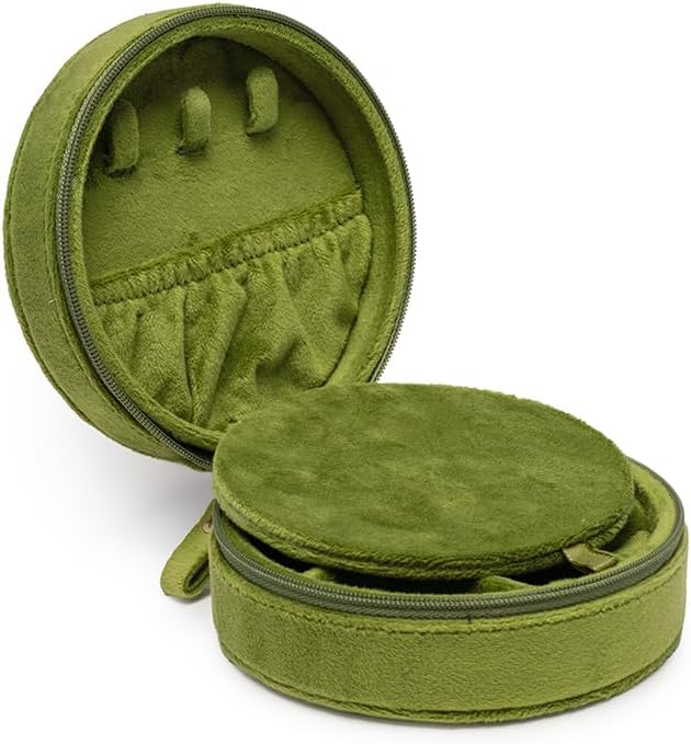 Living Royal Jewelry Travel Case – Portable Box with Mirror and Zipper for Rings, Necklaces, Earrings, Bracelets (Martini)