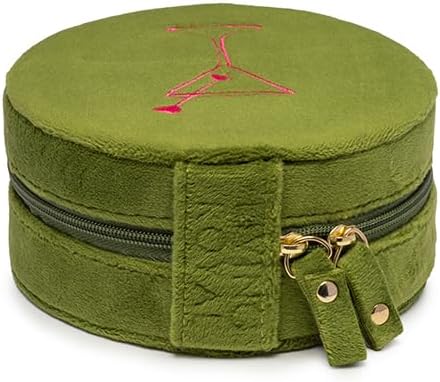 Living Royal Jewelry Travel Case – Portable Box with Mirror and Zipper for Rings, Necklaces, Earrings, Bracelets (Martini)