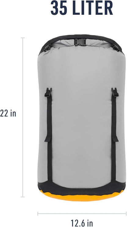 Sea to Summit eVac Compression Dry Bag, Waterproof Compression Sack, 35 Liter, High Rise Grey