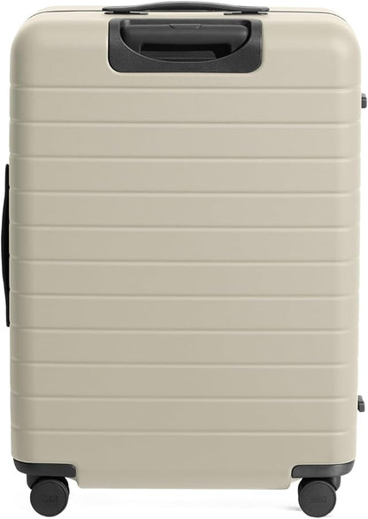 Away Medium Checked Luggage, Lightweight Hard Shell Suitcase with Spinner Wheels, Durable Rolling Luggage, TSA Lock, 26 Inch, Salt White Matte