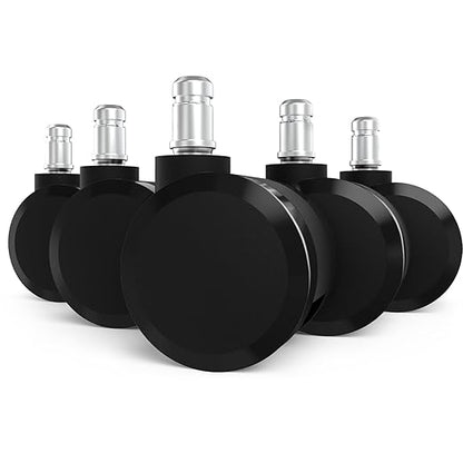 Office Chair Caster Wheels Replacement, 2.36"(60mm) Casters Replacement for Herman Miller Aeron Chair, Universal Size for Carpet and Hardwood Floors(Set of 5)
