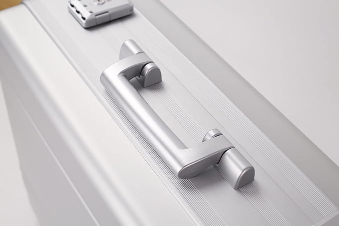 Briefcase, Aluminum Case with TSA Lock and Foam for 18 Inch Laptop, Camera, Cash (21.7X15.7X7.9 Inch, Silver)